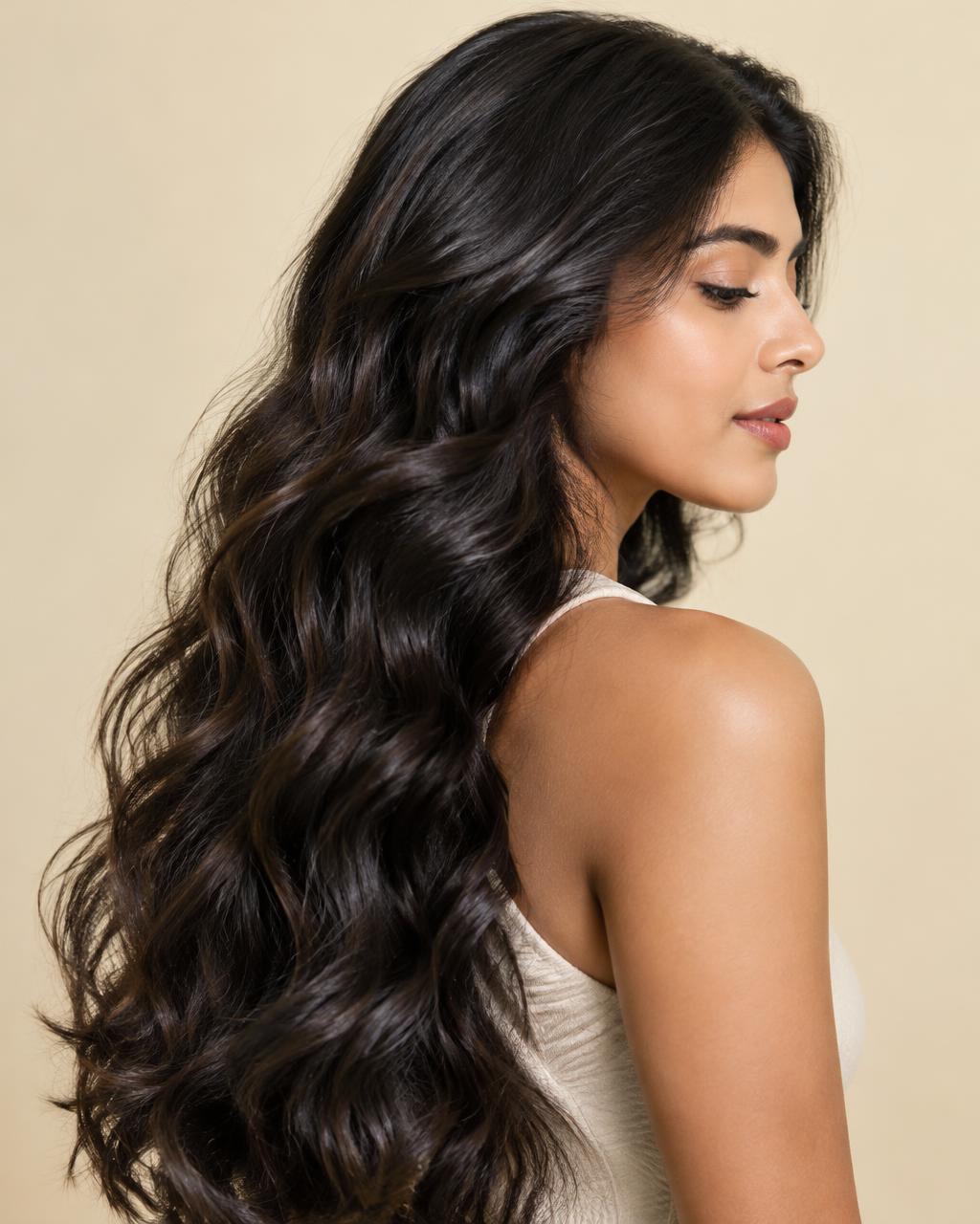 Cabelo indiano longo e ondulado